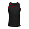 Generic Men's Round Neck Contrasting Splicing Slim Fit Sports Tank Top Black XXL by Deal US