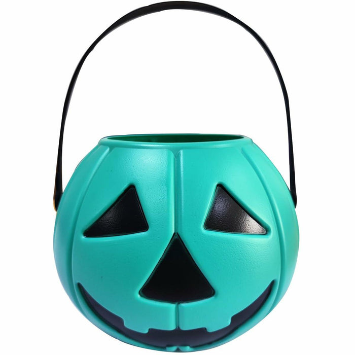 DQFAQYY Teal Pumpkin Bucket 7" Plastic Halloween Candy Bowl 7x7x5.5in by Deal US