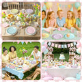 Yungyan 216 Pc Gingham Party Supplies Set Plates Cups Napkins Classic Color by Deal US