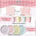 Yungyan 216 Pc Gingham Party Supplies Set Plates Cups Napkins Classic Color by Deal US