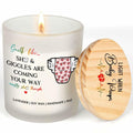 DOSINY Lavender Scented Candle 9Oz Soy Wax Gift for New Mom Funny Expecting by Deal US
