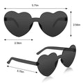 MGupzao 8 Pack Heart Shaped Sunglasses Frameless Black & Translucent by Deal US