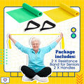 Relaxgiant 2pcs Resistance Bands with Handles Chair Exercise Yellow Green by Deal US