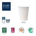 PAW Decor Collection Disposable Paper Cups 8.5oz 50-Pack Pink Floral by Deal US