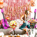 GallaRato 31 PCS Singer Birthday Balloons Decorations Rose Gold Pink Silver by Deal US
