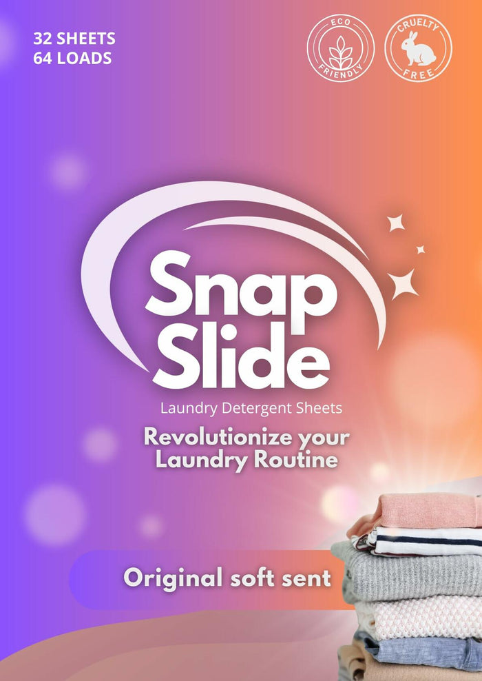 Snap Slide Laundry Detergent Sheets 64 Loads White Eco-Friendly Hypoallergenic by Deal US