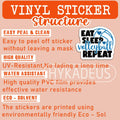 HYKADEUS Funny Volleyball Stickers 3"x2.2" Waterproof Vinyl Decals 3Pcs Retro by Deal US