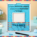 Yuntau Swimming Coach Frame Plaque Blue Wood Chips Signature Pen Gift by Deal US