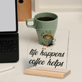 LUODWSST Funny Coffee Lovers Acrylic Decorative Sign White Kitchen Bar Decor by Deal US
