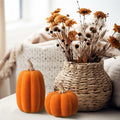 Vicenpal 2 Pcs Orange Foam Pumpkins Fall Thanksgiving Decor Flocked Velvet by Deal US