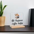 LUODWSST Funny Coffee Lovers Acrylic Decorative Sign White Kitchen Bar Decor by Deal US