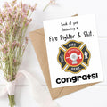LouiseGifts Fire Fighter Graduation Card Red Paper 5x7 inches Modern Style by Deal US