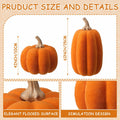 Vicenpal 2 Pcs Orange Foam Pumpkins Fall Thanksgiving Decor Flocked Velvet by Deal US