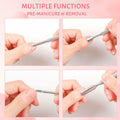 BOMOQING Cuticle Pusher 2PCS & 60 Nail Sand Polishing Tablets Silver Kit by Deal US
