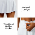LXNMGO Women's High Waist Pleated Tennis Skirt with 4 Pockets White Size M by Deal US