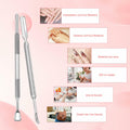 BOMOQING Cuticle Pusher 2PCS & 60 Nail Sand Polishing Tablets Silver Kit by Deal US