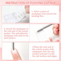 BOMOQING Cuticle Pusher 2PCS & 60 Nail Sand Polishing Tablets Silver Kit by Deal US