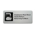 ACFELT Employees Must Wash Hands Sign Aluminum 7x3 Double Sided Tape by Deal US