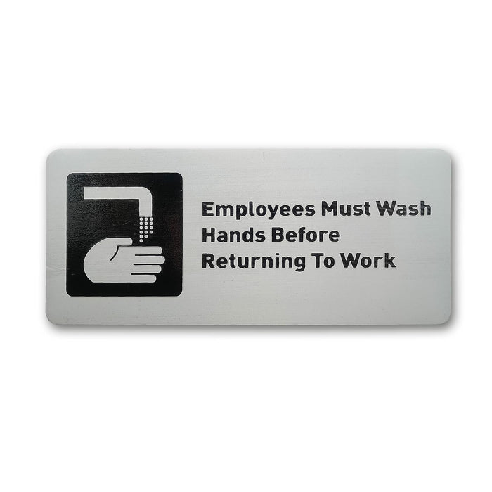 ACFELT Employees Must Wash Hands Sign Aluminum 7x3 Double Sided Tape by Deal US