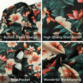 Enlision Men's Floral Hawaiian Shirt Short Sleeve Button-Down Black Size S by Deal US