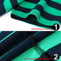 LEDING Stripes Men's Summer Cotton Short Sleeve Crew Neck T-Shirt Green&Blue S by Deal US