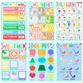 ARNOLILI Toddler Educational Canvas Posters 6 Pack ABC Numbers Shapes 12x18in by Deal US