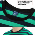 LEDING Stripes Men's Summer Cotton Short Sleeve Crew Neck T-Shirt Green&Blue S by Deal US