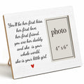 QZJ New Dad Wood Picture Frame Girl Dad Gifts 4x6 Inch Multicolour by Deal US