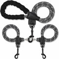 Mengbei Tribe Double Dog Leash Detachable 360° Swivel Reflective Grey Size L by Deal US