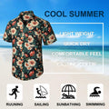 Enlision Men's Floral Hawaiian Shirt Short Sleeve Button-Down Black Size S by Deal US