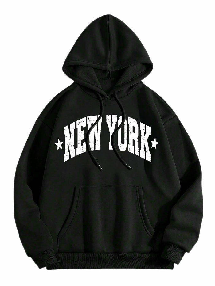LilyCoco Women's Oversized Graphic Hoodie Sweatshirt Black Size L by Deal US