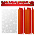 Kolewo4ever Christmas Snowflake Cellophane Bags 20pcs 16x24in Red Floral by Deal US