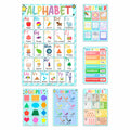 ARNOLILI Toddler Educational Canvas Posters 6 Pack ABC Numbers Shapes 12x18in by Deal US