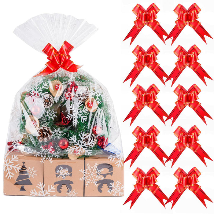 Kolewo4ever Christmas Snowflake Cellophane Bags 20pcs 16x24in Red Floral by Deal US