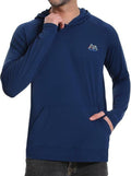 UVSAI Men's UPF 50+ Hoodie Shirt Long Sleeve Vented Tee Blue Size 2XL by Deal US