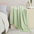 CYMULA Knit Throw Blanket Mint Green Lightweight Plush 50x60 inches by Deal US