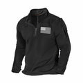 H HYFOL Men's USA Flag Graphic 1/4 Zip Pullover Sweatshirt Black Size S by Deal US
