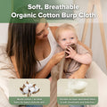 haakaa Muslin Burp Cloths 100% Organic Cotton Large 22.8x11.4 Wheat Mist Blue by Deal US