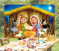 DoraDream Nativity Scene Face Hole Backdrop 5x3.3 ft Rustic Christmas by Deal US