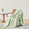 CYMULA Knit Throw Blanket Mint Green Lightweight Plush 50x60 inches by Deal US