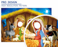 DoraDream Nativity Scene Face Hole Backdrop 5x3.3 ft Rustic Christmas by Deal US