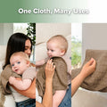 haakaa Muslin Burp Cloths 100% Organic Cotton Large 22.8x11.4 Wheat Mist Blue by Deal US