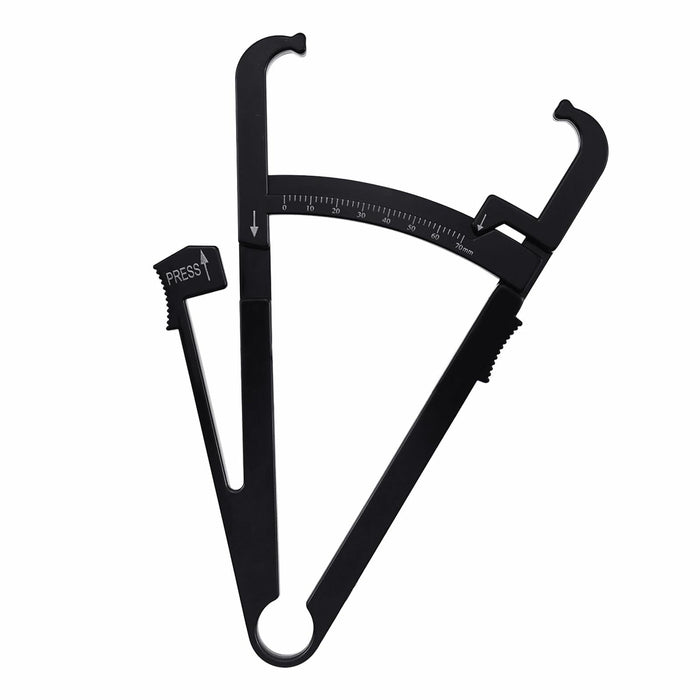 Quacc Body Fat Caliper with Slide Ruler & Body Fat Charts Black by Deal US