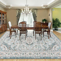 FlyDOIT Vintage 5x8 Blue Floral Medallion Washable Area Rug by Deal US