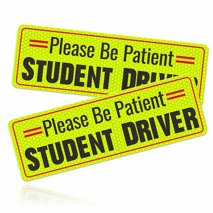 Yourkar 2PCS Magnetic Student Driver Reflective Car Safety Warning Stickers by Deal US
