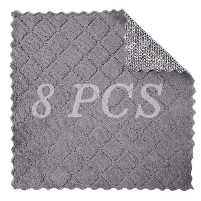 Metyond 12 PCS Non Scratch Wire Dishcloth Kitchen Cleaning Rags Gray by Deal US