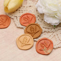 Tulip 3D Embossed Brass Wax Seal Round Wood Handle Vintage Flower Design by Deal US