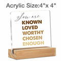 GTGIC Inspirational Desk Sign Motivational Acrylic Clear 4x4 Inches Polychrome by Deal US