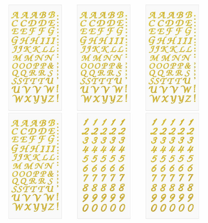 PPhtony 6 Sheets Glitter Alphabet Number Stickers Self-Adhesive Silver by Deal US