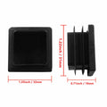 8 Pack 1.25" Square Plastic Tubing Plug Black Steel Fence Post End Caps by Deal US
